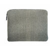 Havana 13-inch charcoal laptop sleeve handcrafted in Guatemala with foot-loomed fabric and leather zipper pull