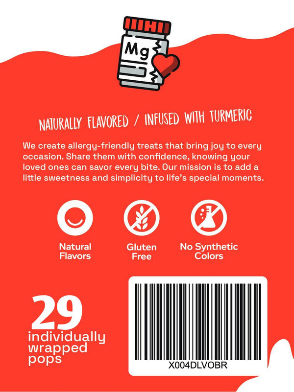 Back of a product packaging with text, icons, and a barcode on a red background