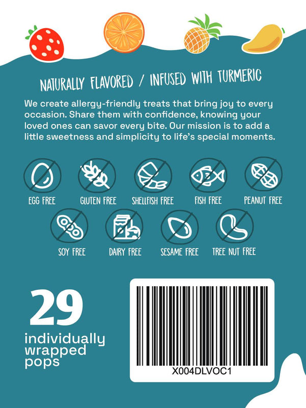 Back of a product packaging with text and icons on a teal background