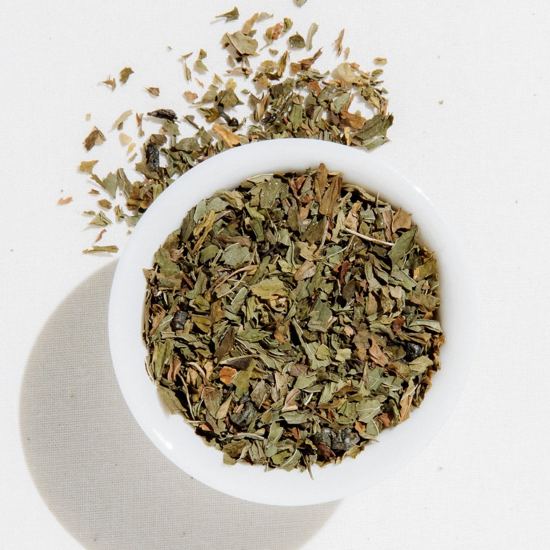 Moroccan Mint Tea loose leaf blend of organic peppermint, spearmint, and gunpowder green tea by Art of Tea