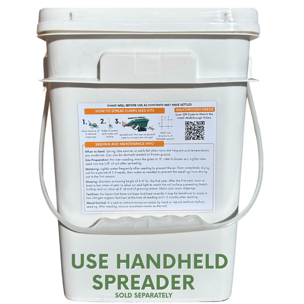 White bucket with label and text on a white background