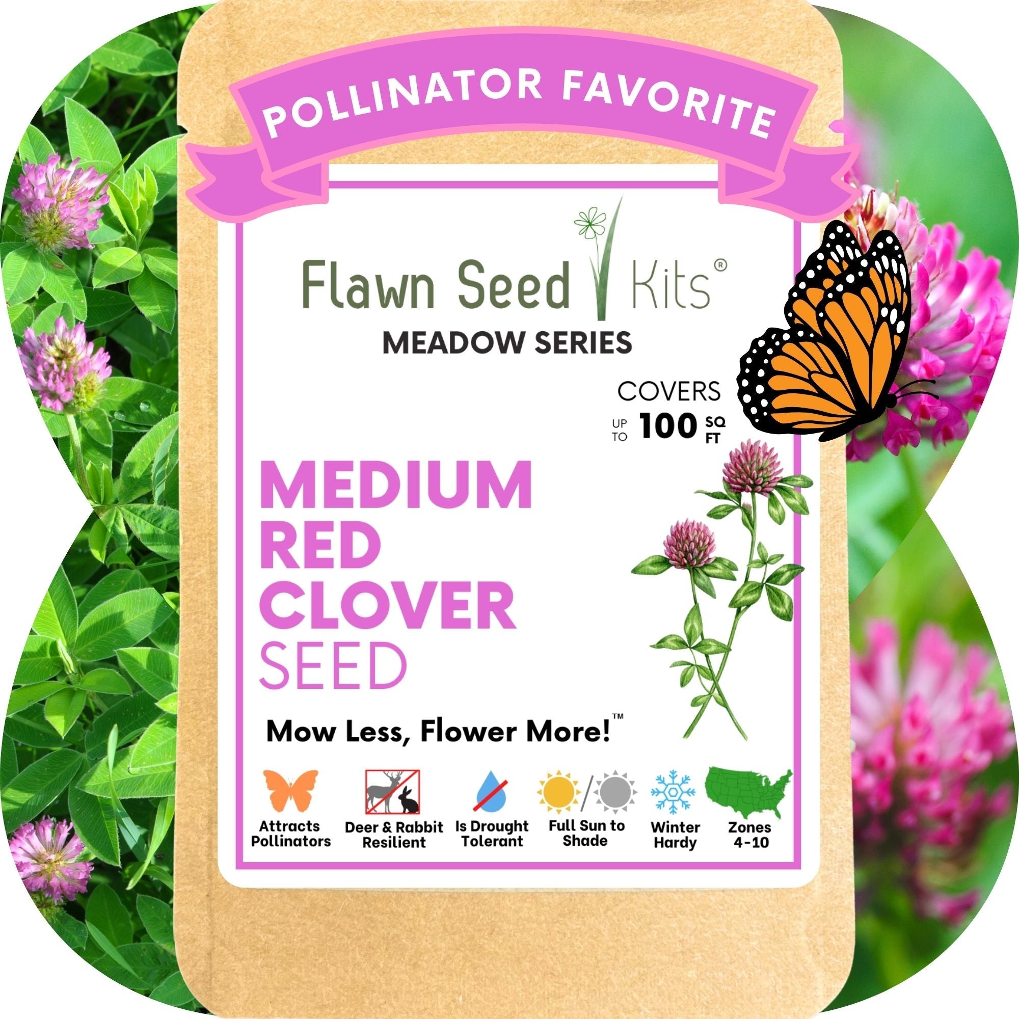 Medium Red Clover Seed: Vibrant Pink Blooms for Your Eco-Friendly, Pollinator-Friendly Lawn
