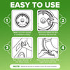 Instructions for using a washing machine cleaner on a green background