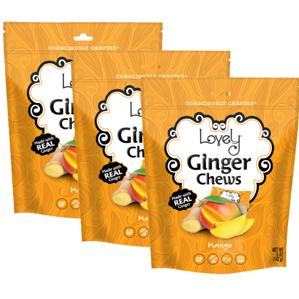 3-pack of Mango Ginger Chews by Lovely Candy Company