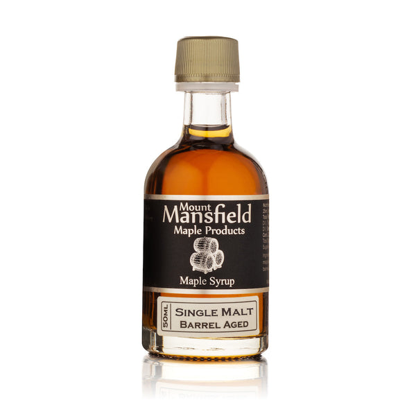 Bottle of Single Malt Barrel Aged Vermont Maple Syrup, 50ml