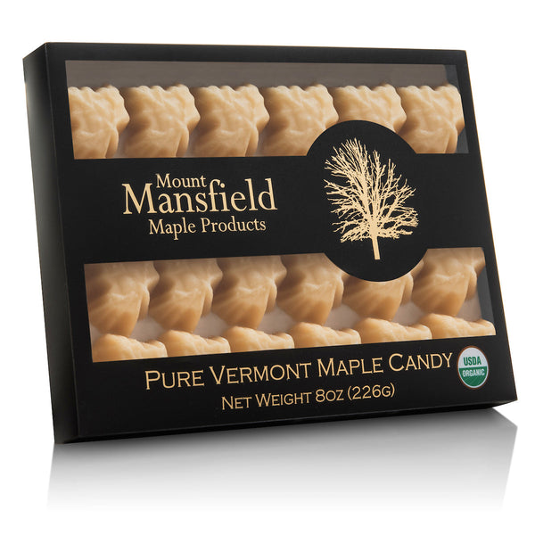 Mansfield Maple 8oz box of Organic Pure Maple Sugar Candy, maple leaf shaped candies