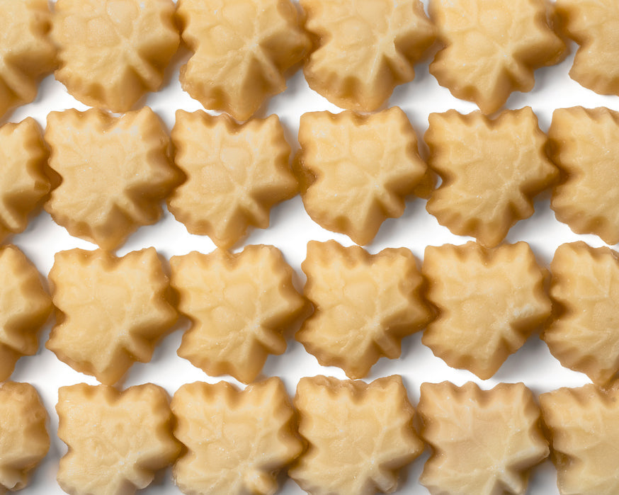Mansfield Maple Organic Pure Maple Sugar Candy pieces shaped like maple leaves