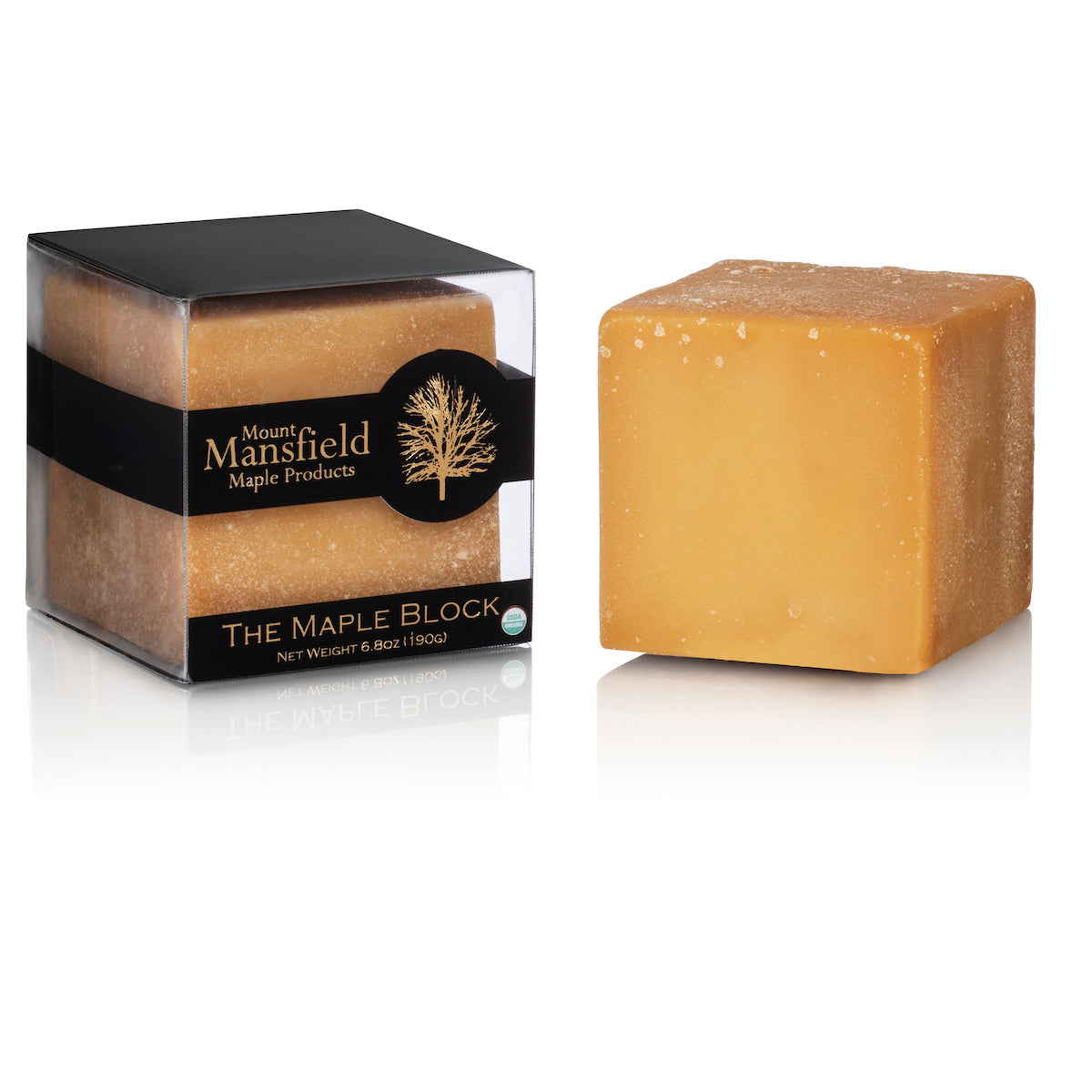 The Maple Block, a solid block of pure Vermont maple syrup, 6.8oz