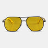 Maverick Hexagon Wooden Sunglasses – Walnut & Abalone Shell, Polarized Lenses