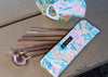 Meli Wraps Travel Eco Pack Reef cutlery set with reusable straw and straw cleaner