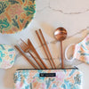 Meli Wraps Travel Eco Pack Reef reusable cutlery set in organic cotton pouch