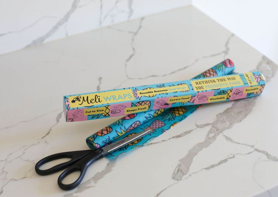 Beeswax Wrap Bulk Roll - Pineapple Print, Organic Cotton