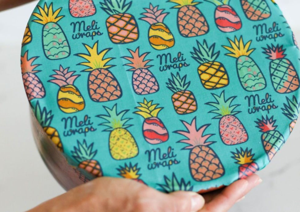Beeswax Wrap Bulk Roll - Pineapple Print, Organic Cotton
