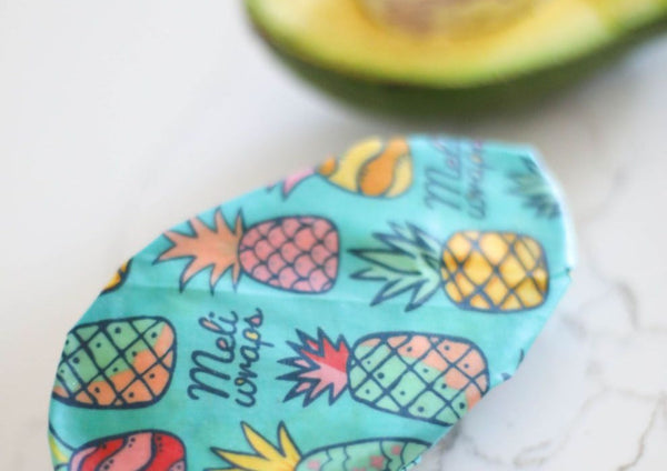 Meli Wraps Pineapple Print beeswax bulk roll used to wrap food