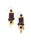 Merlot Charm Earrings by Fair Anita – lightweight 2.75 inch recycled brass earrings in maroon and gold