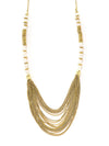 Meteor Shower Moonstone Necklace | Brass & Semiprecious Beads