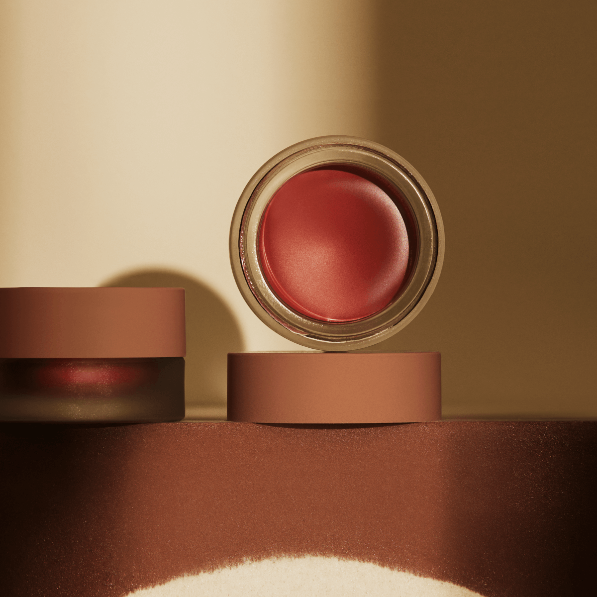 Minori Beauty Cream Blush in Scarlet shade – product shot showing rich red-toned cream blush