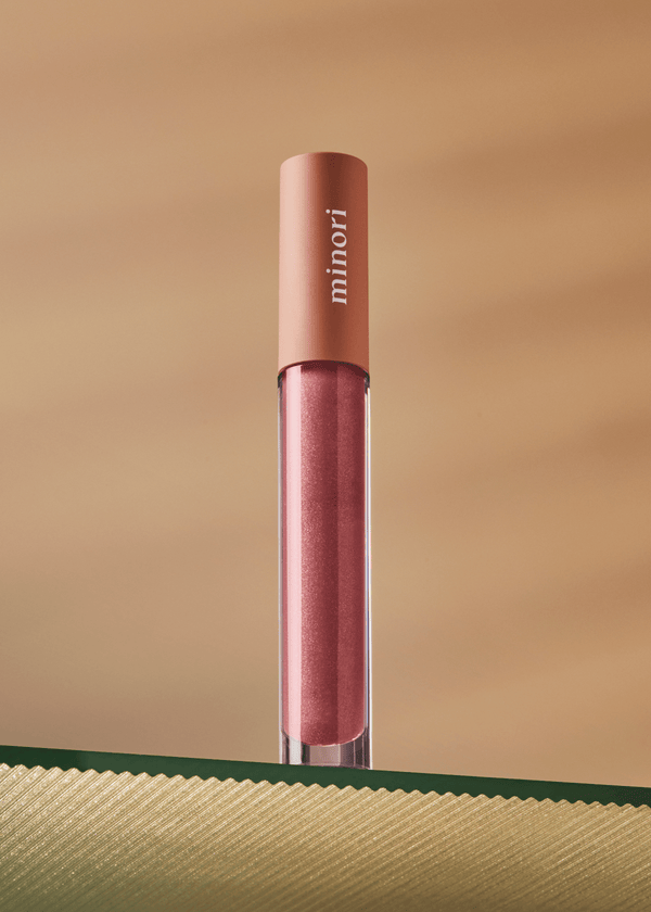 Minori Beauty Lip Gloss in Blossom shade — non-sticky nourishing lip tint