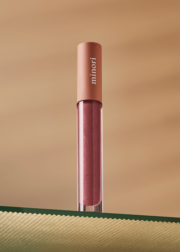 Minori Beauty Lip Gloss in Juneberry shade — buttery smooth sheer lip gloss