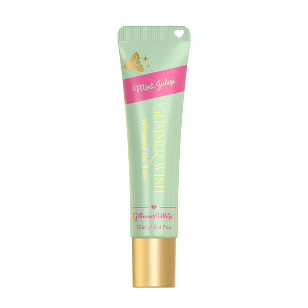 Glimmer Whip whipped lip balm in Mint Julep shade, organic butter formula