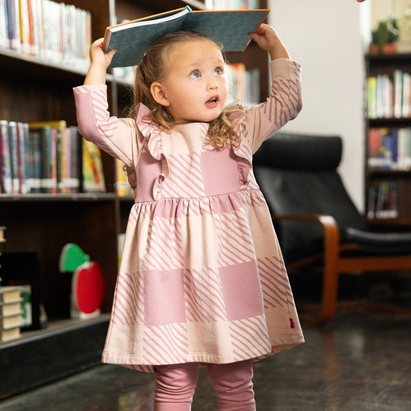 Recycled Cotton Buffalo Check RuffleDress