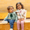 Mon Coeur Snowy Pine kids organic cotton long-sleeve T-shirt styled for autumn and winter