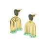 Mossy Falls Earrings made from upcycled bone and gold-plated recycled brass by Fair Anita