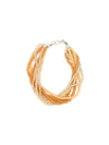Peachy Keen multistrand sparkle bracelet with dainty glass beads, handcrafted by Fair Anita artisans in Peru