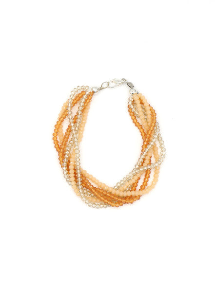 Peachy Keen multistrand glass bead bracelet by Fair Anita — handcrafted spring and summer jewellery