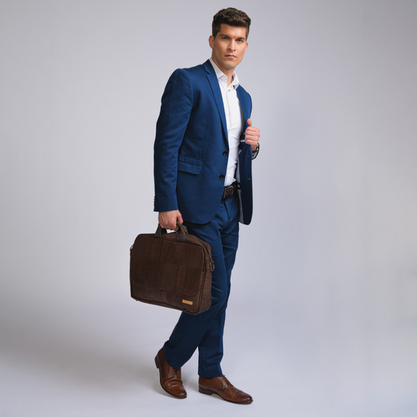 Versatile cork briefcase for the modern professional. Eco-friendly, durable, and stylish. Perfect for work or travel. Ample storage and laptop compartment. Order now!