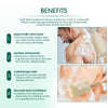 Handcrafted natural loofah brush with long handle for back scrubbing in the shower