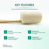 Natural loofah back scrubber brush with wooden handle - eco-friendly bath accessory