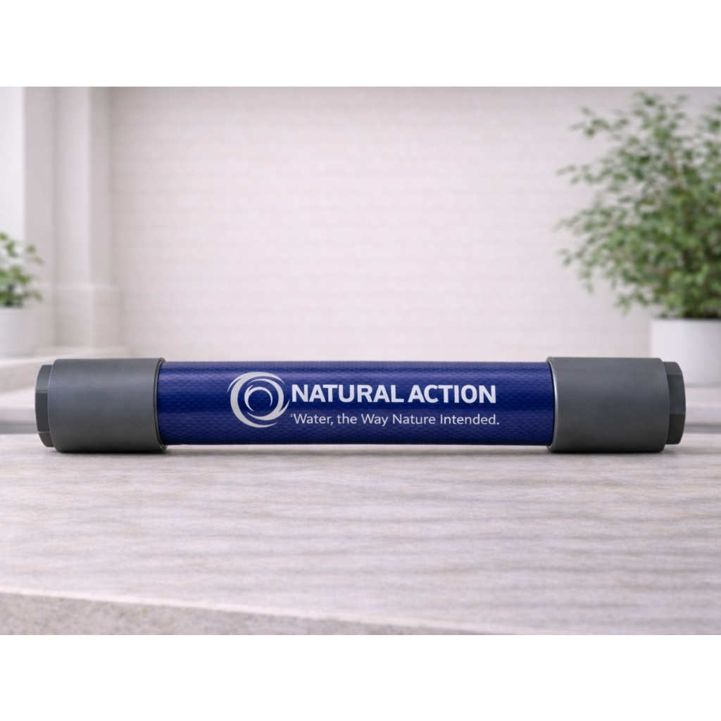Natural Action HD-24 Whole Home Revitalizer structured water unit in stainless steel