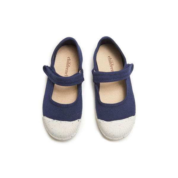 Navy Canvas Mary Jane Sneakers for Kids by Childrenchic