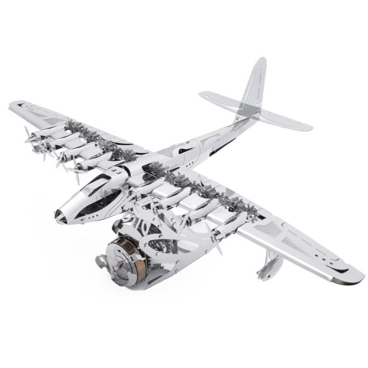Celestial Hercules Spruce Goose stainless steel model kit on a white background
