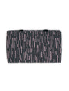 Wayfarer Jewelry Roll in Grey Shine unrolled flat, showing earring layer and zipped pouches, handwoven organic cotton by Fair Anita