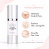 Glimmer Goddess Organic Niacinamide Serum 5% in airless pump bottle on clean white background