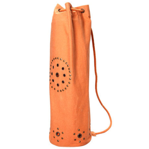 OMSutra Chakra Rivet Yoga Mat Bag in cotton twill with grommet and rivet detail