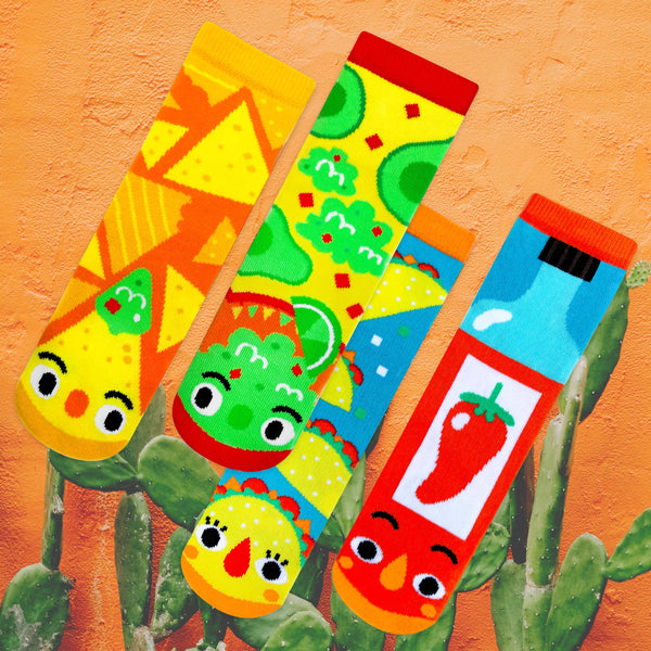 IT'S A FIESTA! Spicy Food Socks Party Pack (12, 24, or 48 Pairs)