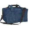 Large navy weekender duffel bag handmade from recycled industrial net by Smateria
