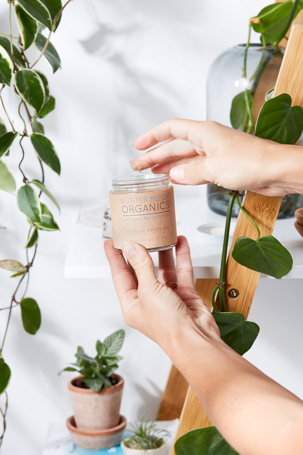 Natural deodorant by Butter Me Up Organics — eco-friendly reusable glass jar, cruelty-free and zero waste