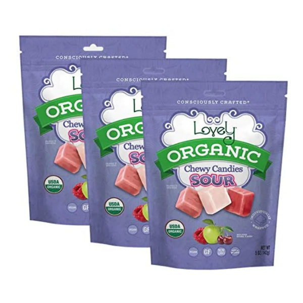 Bag of Organic Sour Chewy Candies from Lovely Candy Company