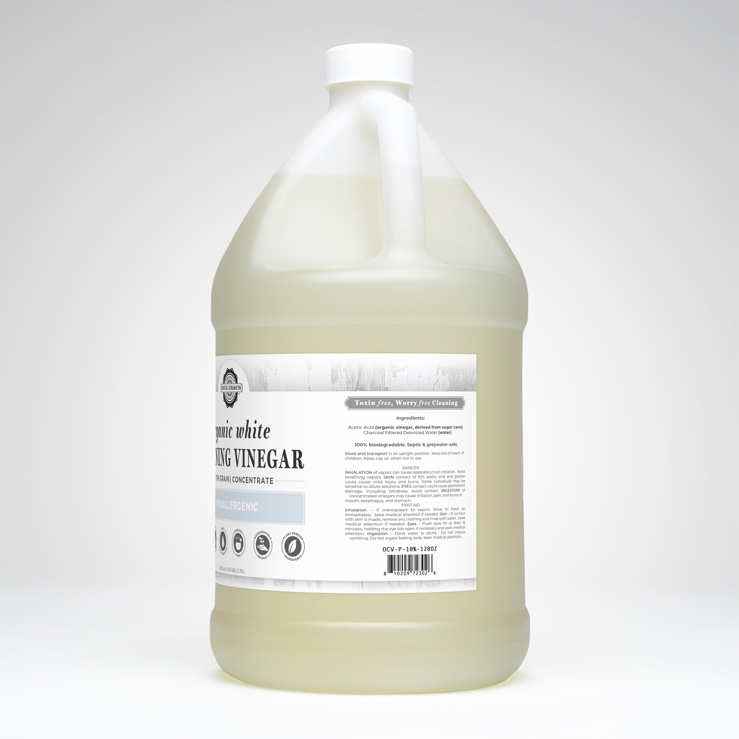 Organic White Cleaning Vinegar Concentrate (100 Grain) - Multi-Purpose & Toxin-Free