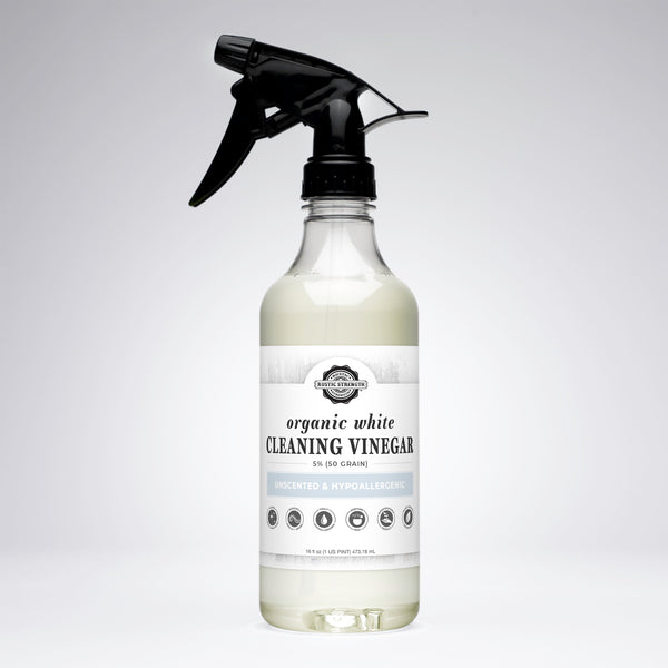Rustic Strength Organic White Cleaning Vinegar 5% 50 Grain in 16 oz bottle