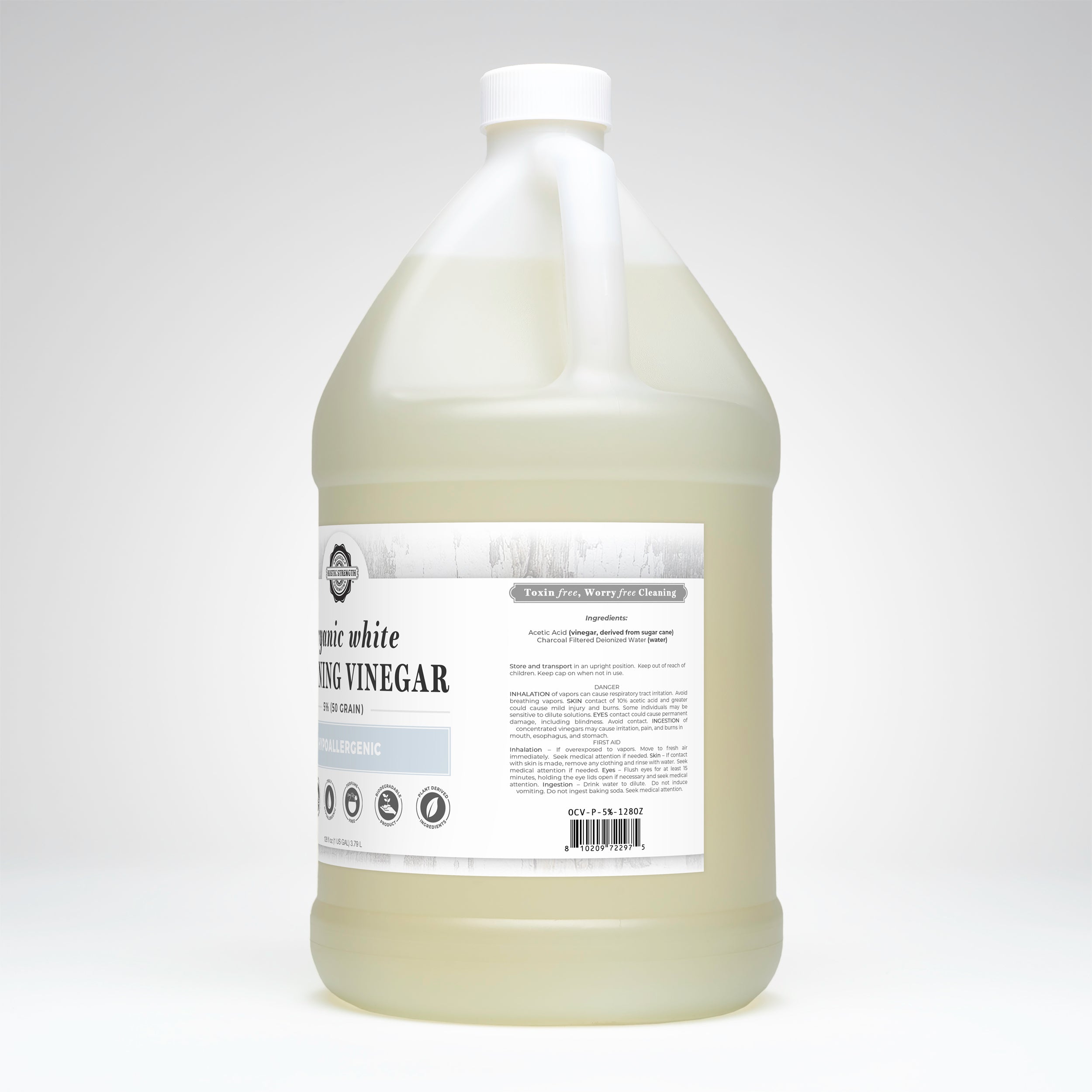 Organic White Cleaning Vinegar 5% (50 Grain) | Certified Organic & Non-GMO