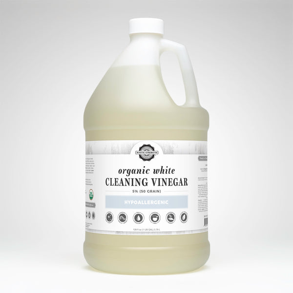 Rustic Strength Organic White Cleaning Vinegar 5% 50 Grain in gallon jug