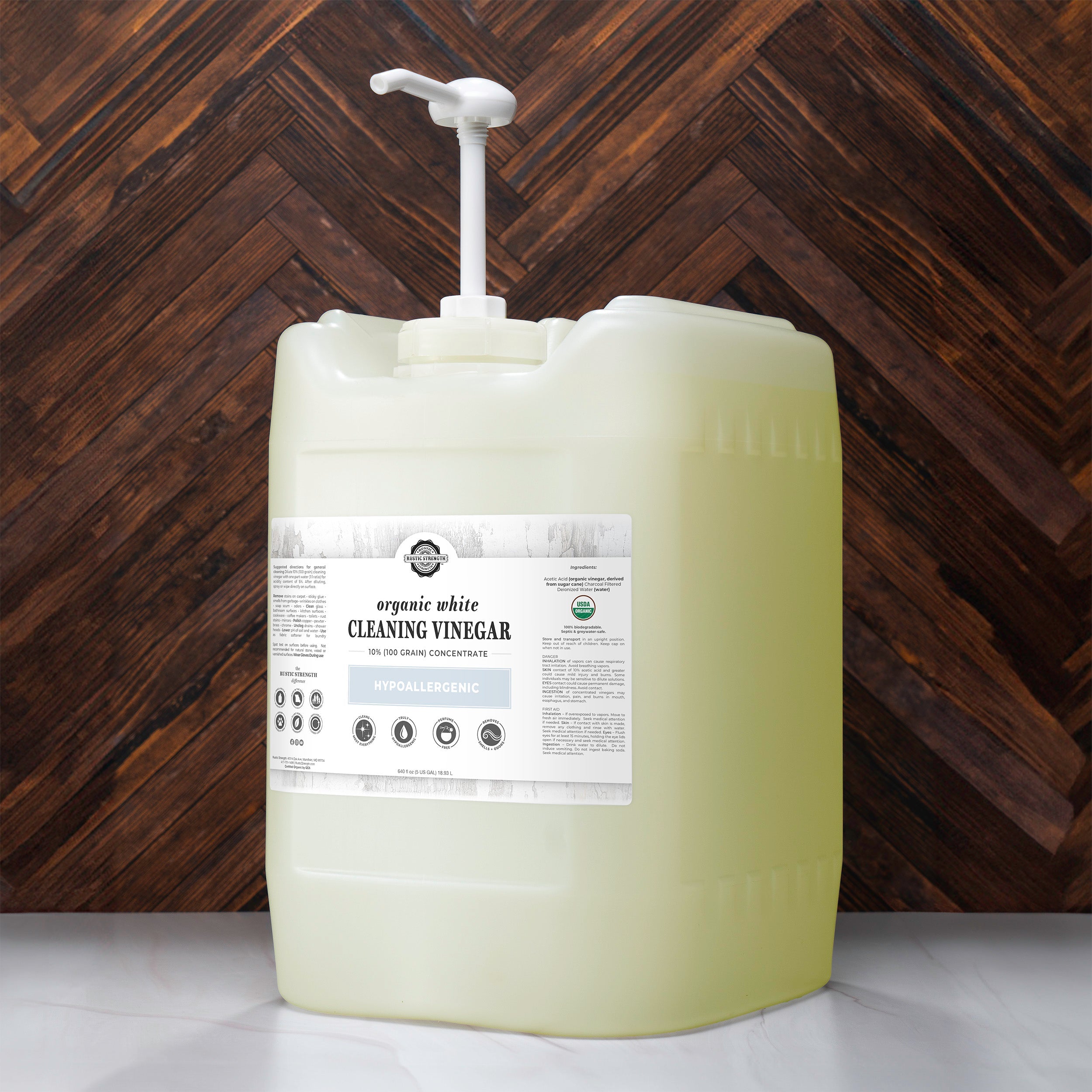 Organic White Cleaning Vinegar Concentrate (100 Grain) - Multi-Purpose & Toxin-Free