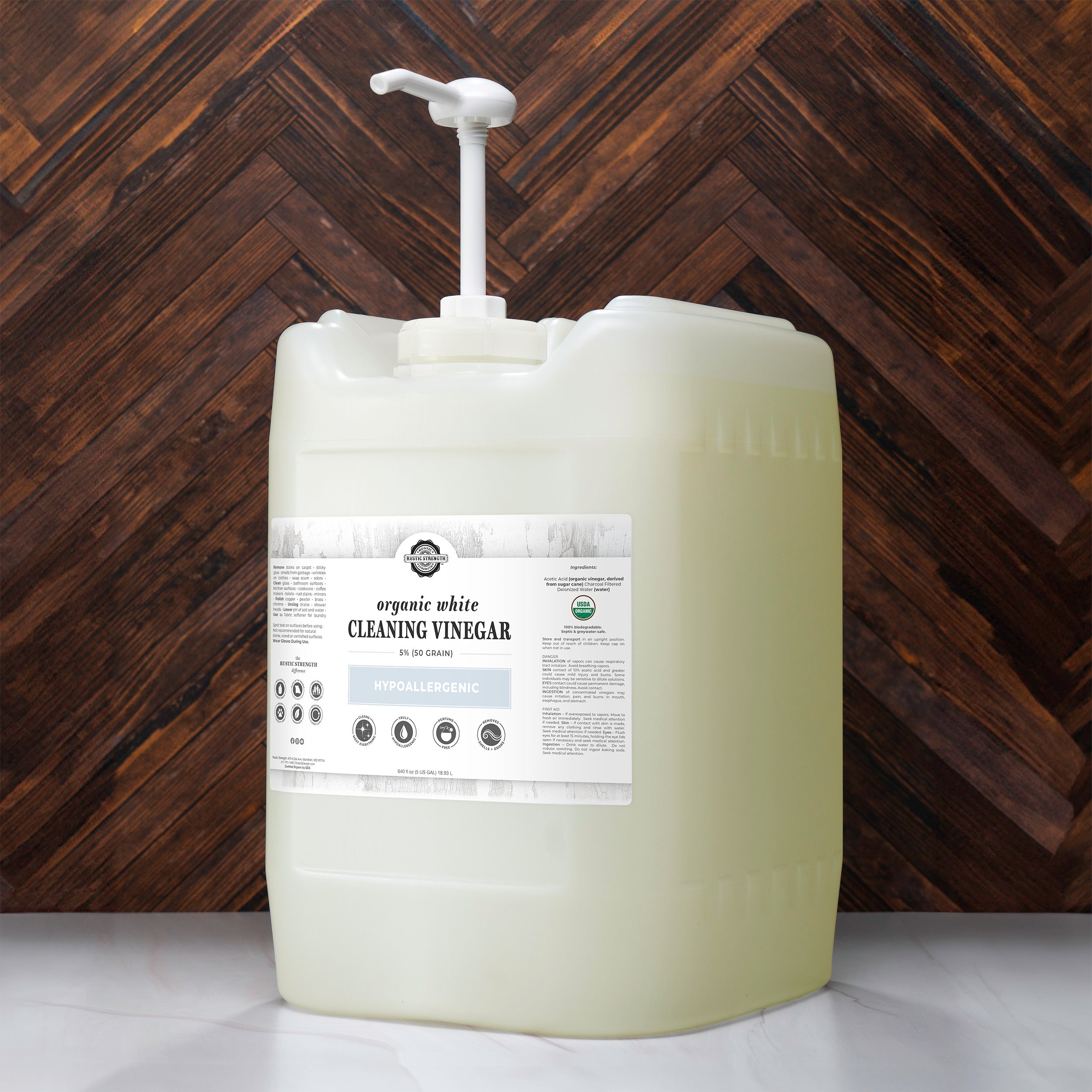 Organic White Cleaning Vinegar 5% (50 Grain) | Certified Organic & Non-GMO