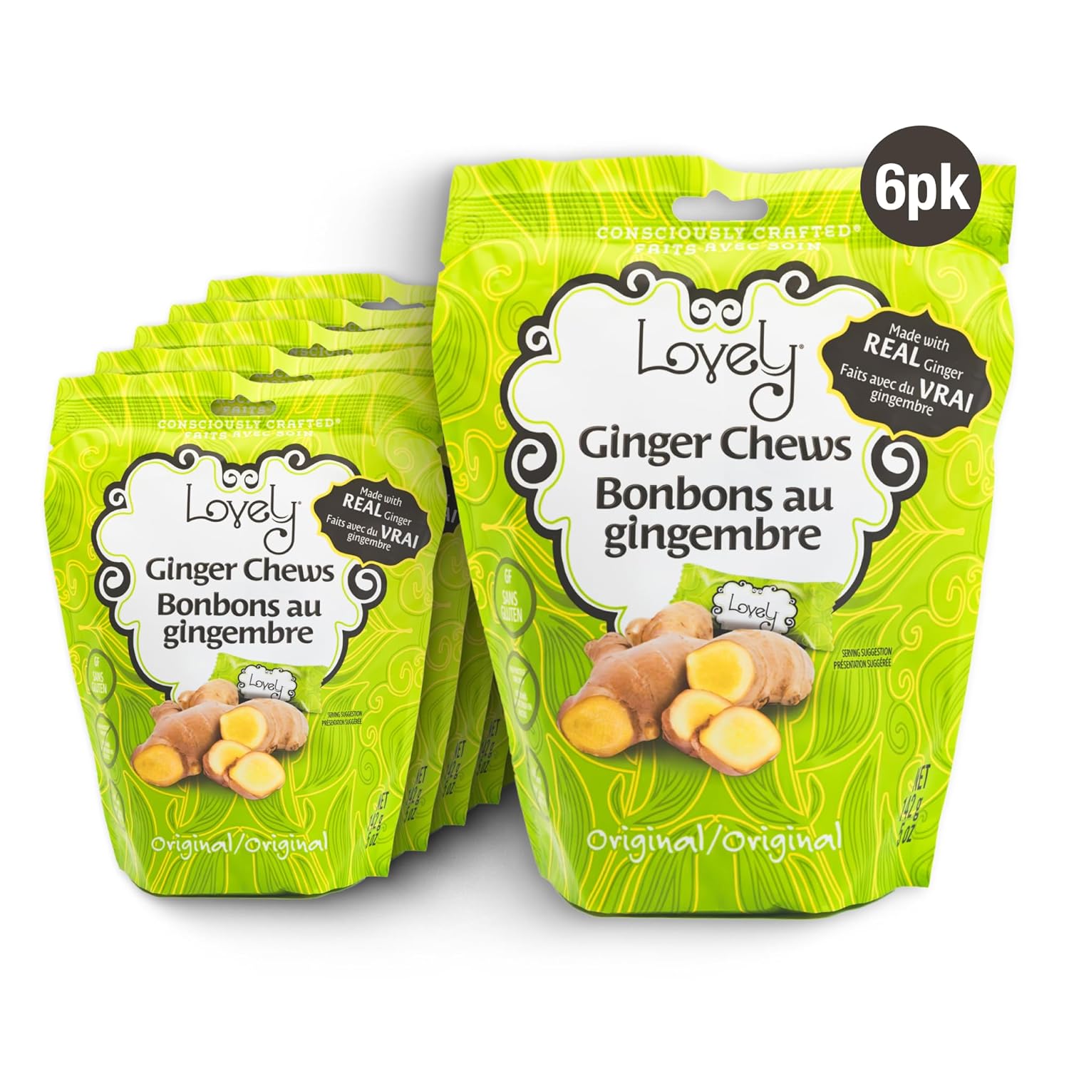 Ginger Chews - Real Indonesian Ginger Candy, Non-GMO & Gluten-Free