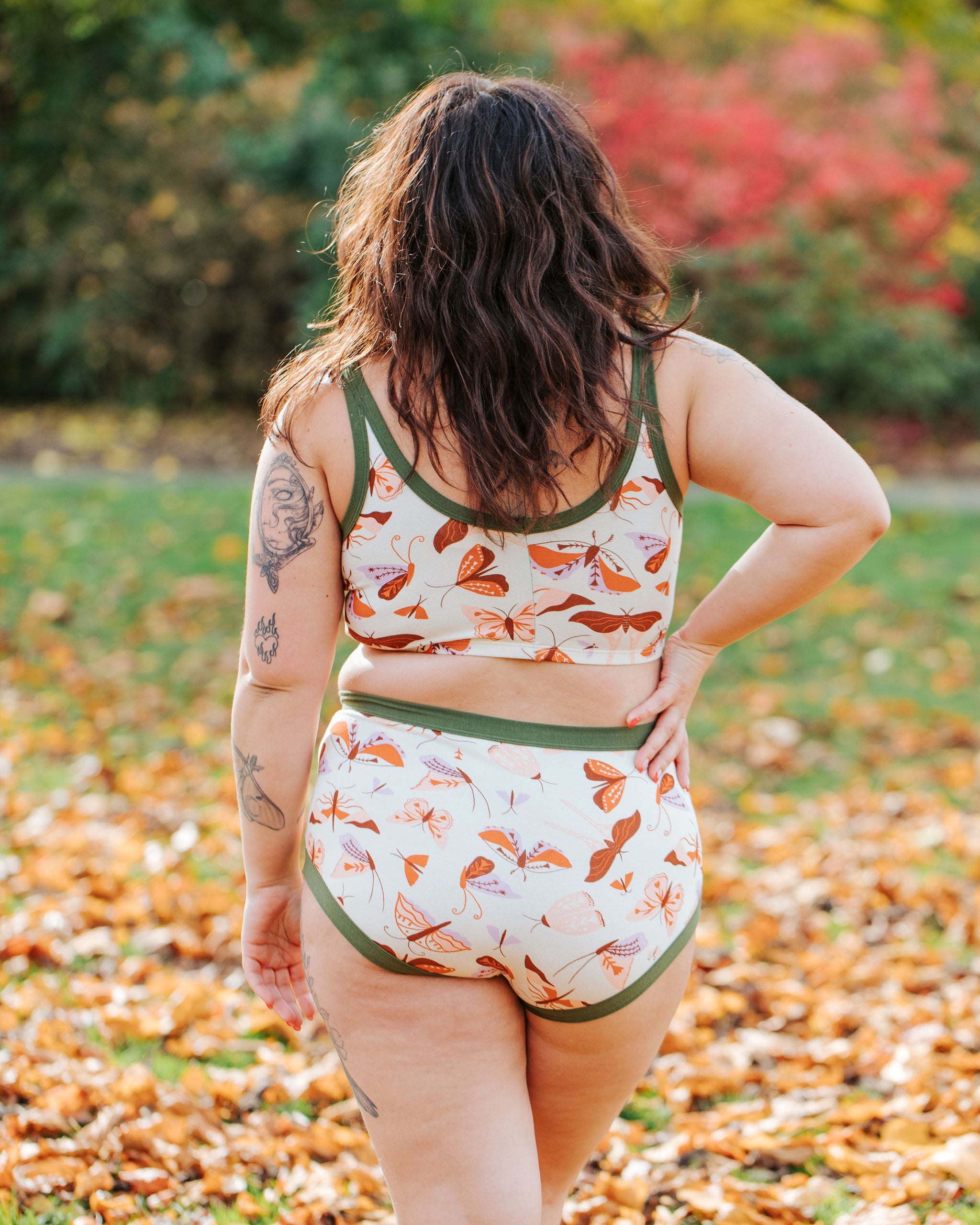 Model wearing Thunderpants Original Field Study underwear in size Medium, side profile view